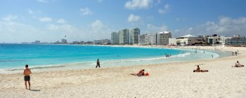 Cancun beach and city view