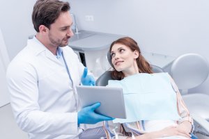 dentist advising patient