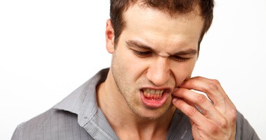 man with tooth pain