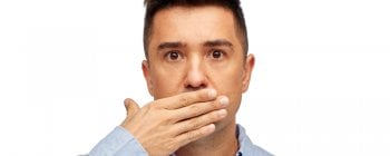 man wants to get rid of bad breath