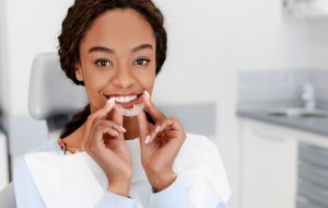 woman at invisalign appointment