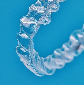 Close-up of Invisalign aligner, from a UK reviewer