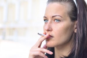 woman smoking