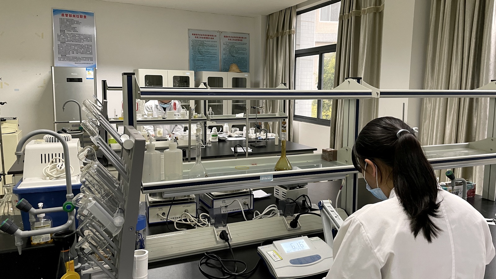 Laboratory checks during oral-care formula development.