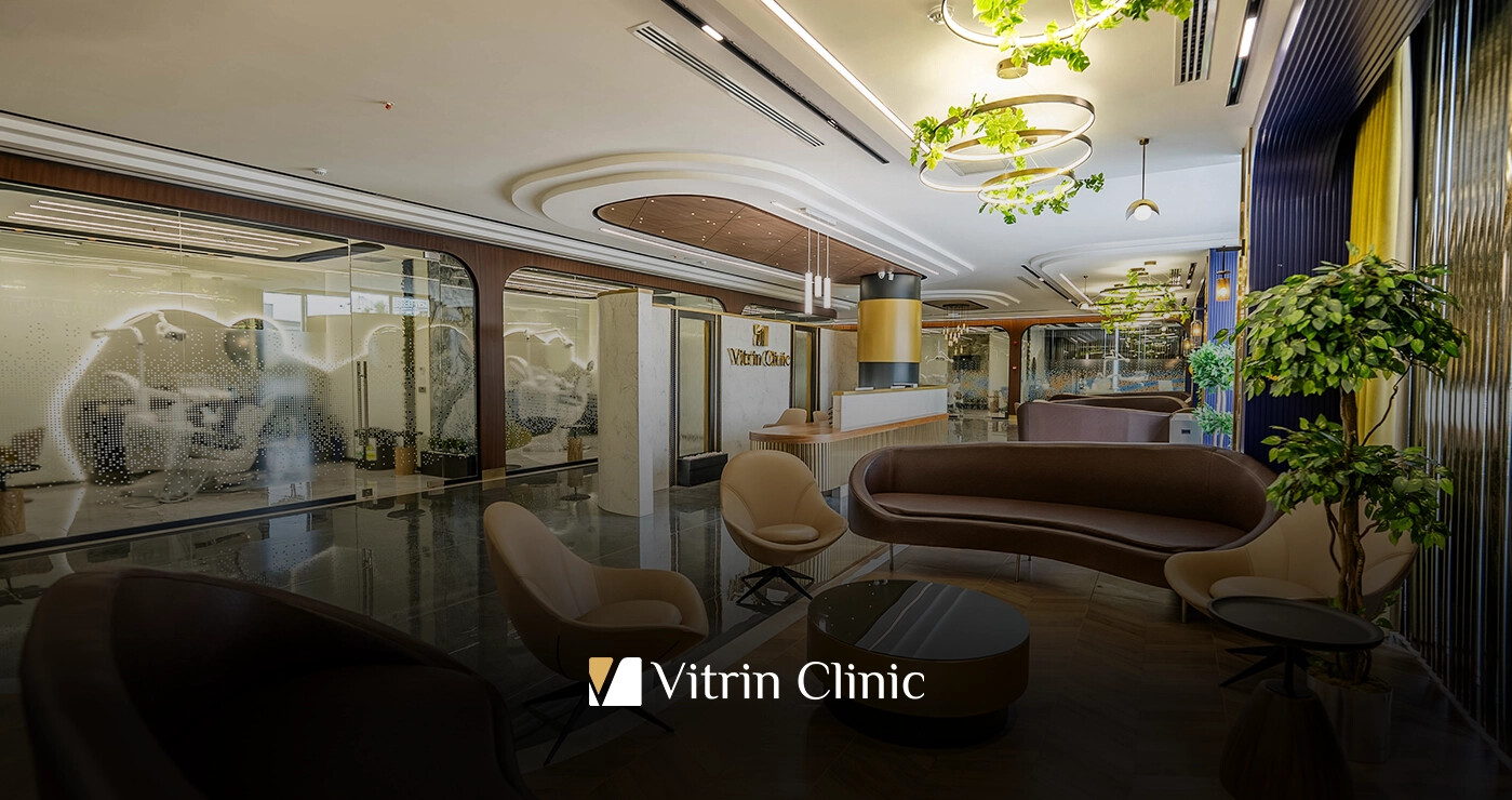 Reception and waiting area at Vitrin Clinic in Istanbul
